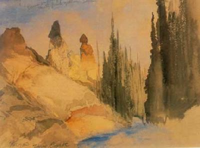 Thomas Moran Tower Creek oil painting picture